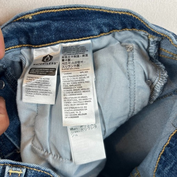 Levis Straight Leg Jeans High Rise Button Fly Dark Wash Denim‎ 26x27 - Picture 9 of 12